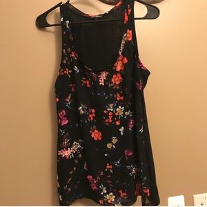 Express Floral Mixed Media Tank